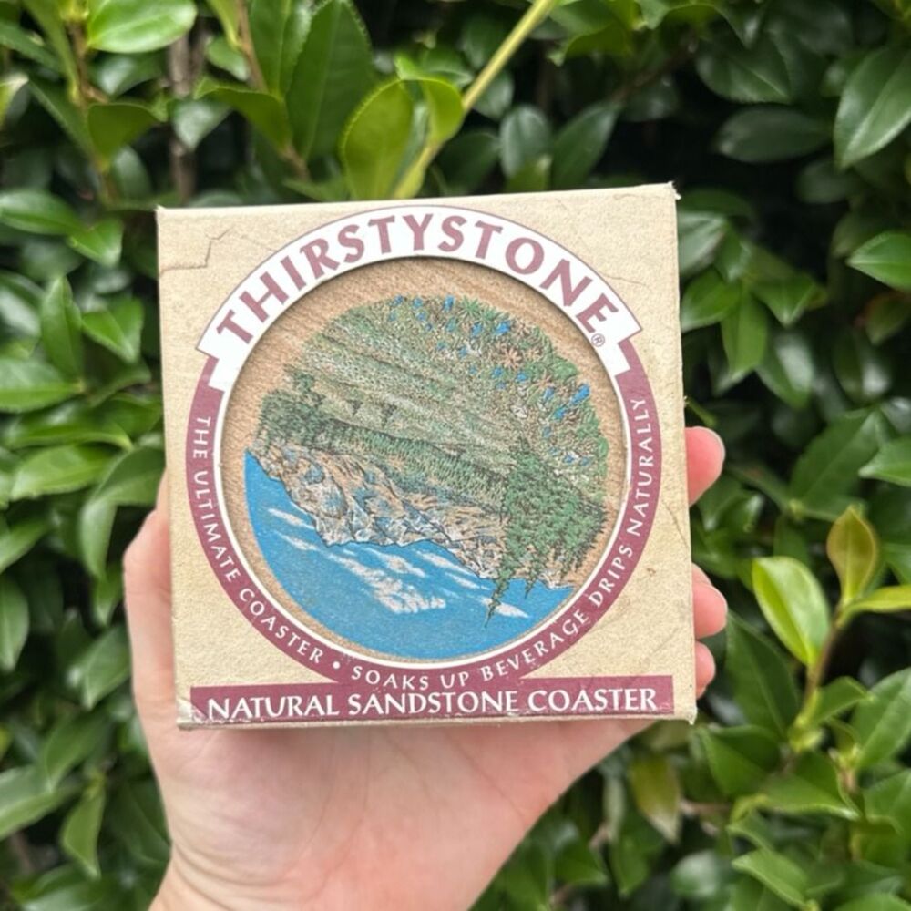 Thirstystone Natural Sandstone Coaster Mountain Trees Design
